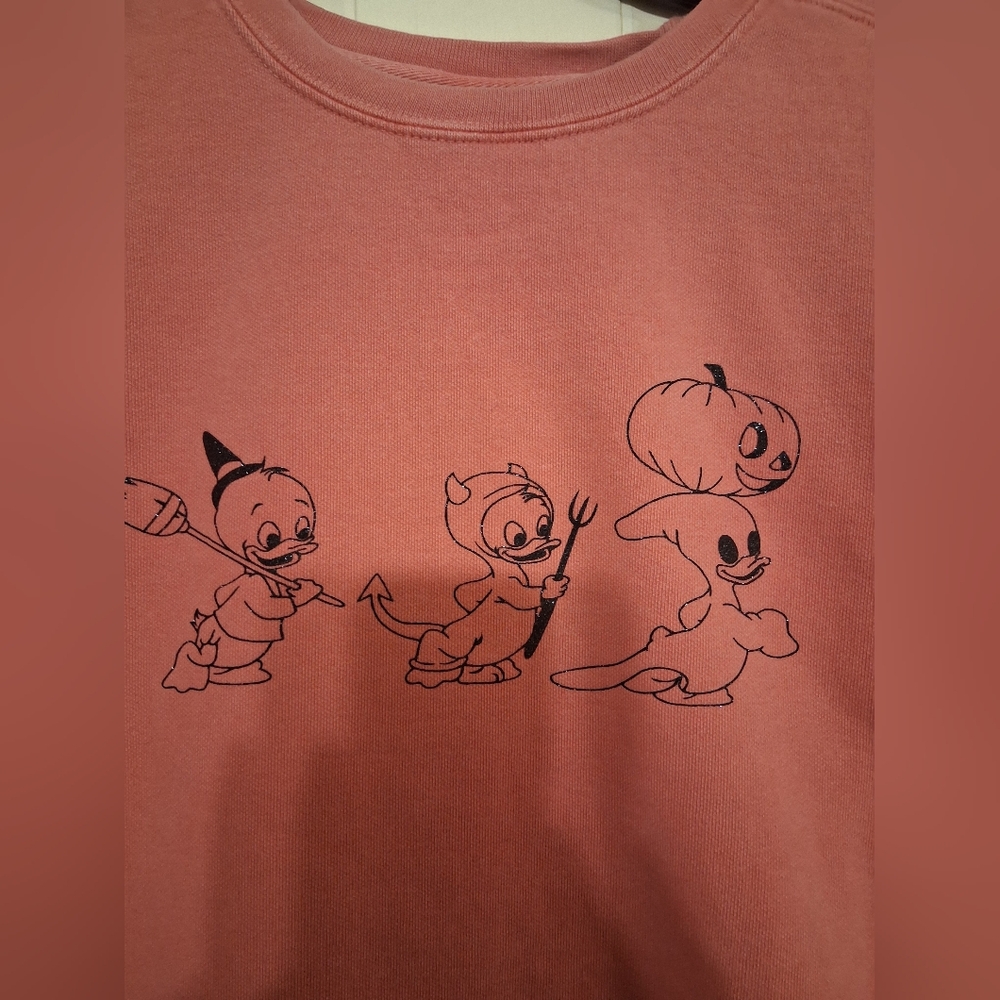 Pink Sweatshirt with Halloween Cartoon Characters - Picture 2 of 7